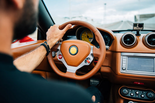 Man driving a car