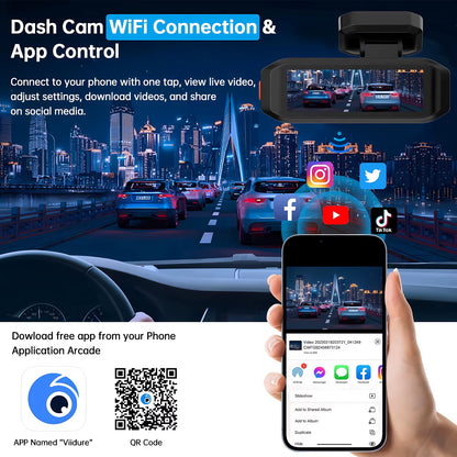 4K dash cam with optional 2.5K rear camera and WiFi app