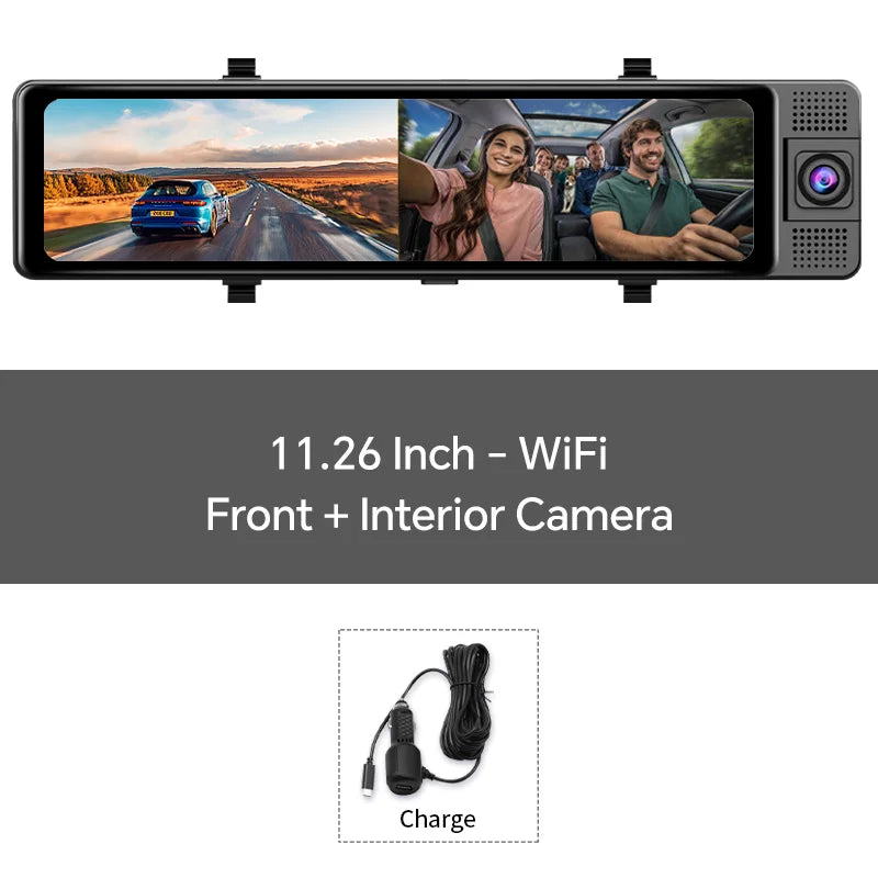 OBDPEAK H330 3-channel mirror dash cam with infrared cabin camera