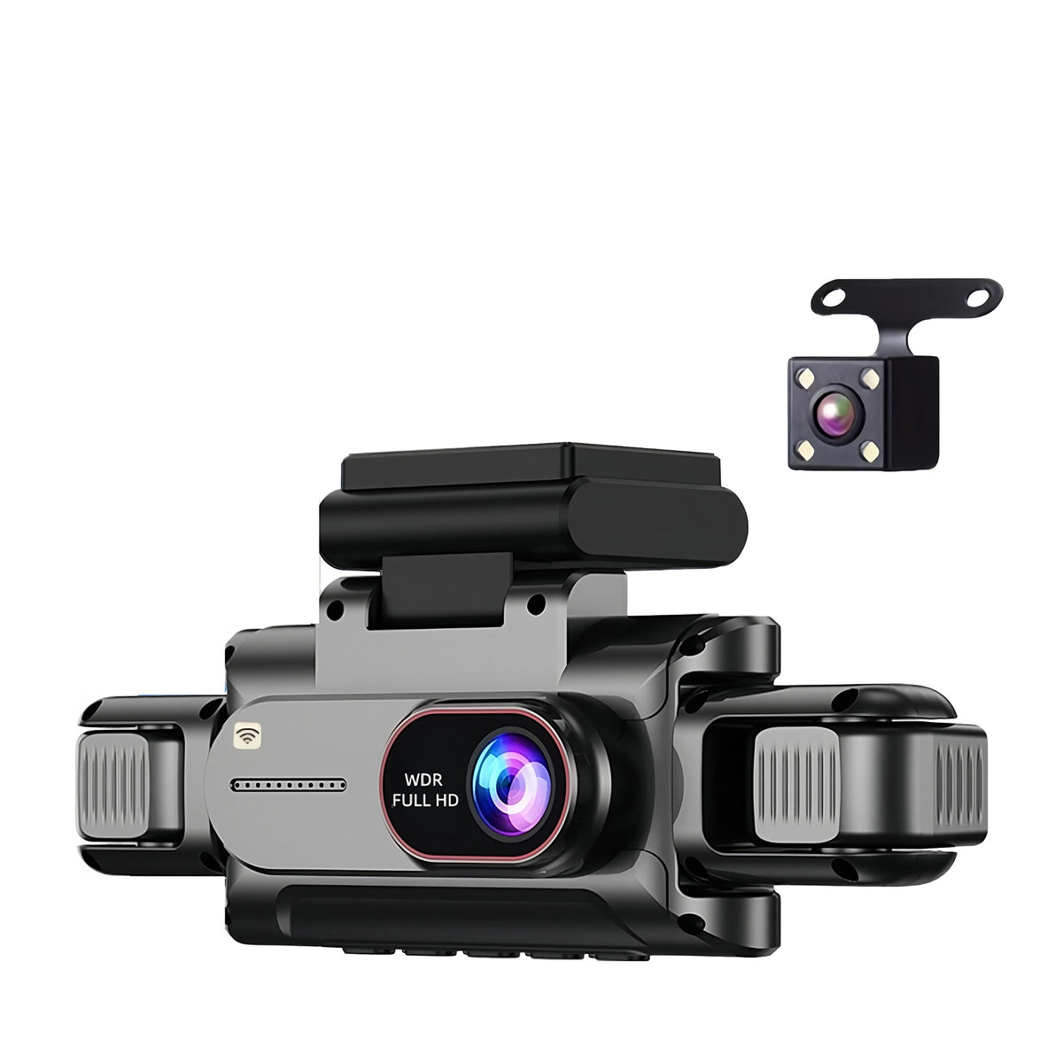 3 or 4 channel 1080P dash cam with 3.5-inch screen recording front, rear and side views