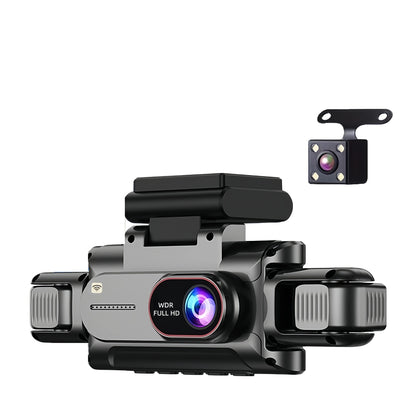 3 or 4 channel 1080P dash cam with 3.5-inch screen recording front, rear and side views