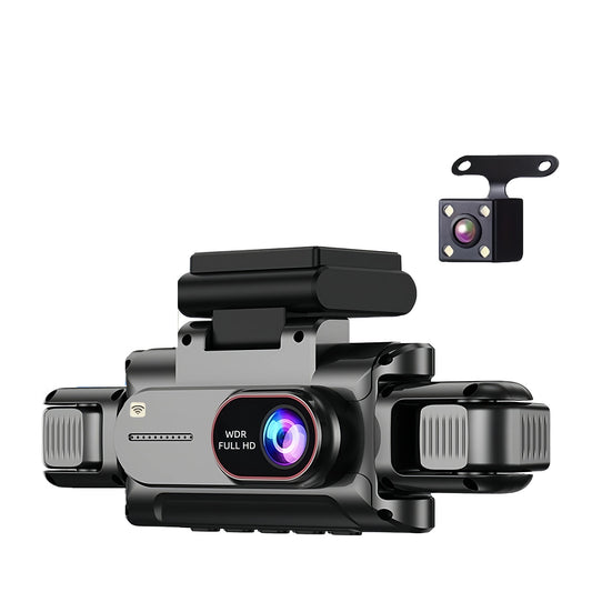 3 or 4 channel 1080P dash cam with 3.5-inch screen recording front, rear and side views