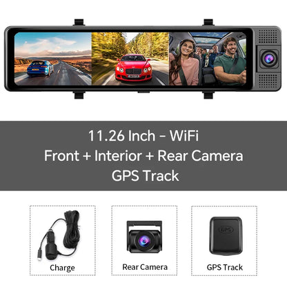 OBDPEAK H330 3-channel mirror dash cam with infrared cabin camera