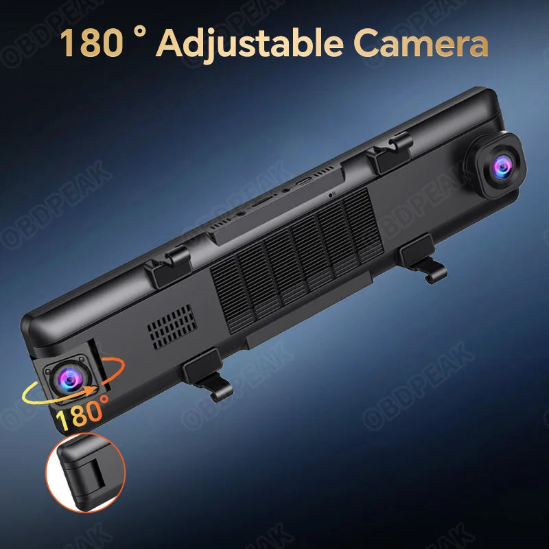 OBDPEAK H330 3-channel mirror dash cam with infrared cabin camera