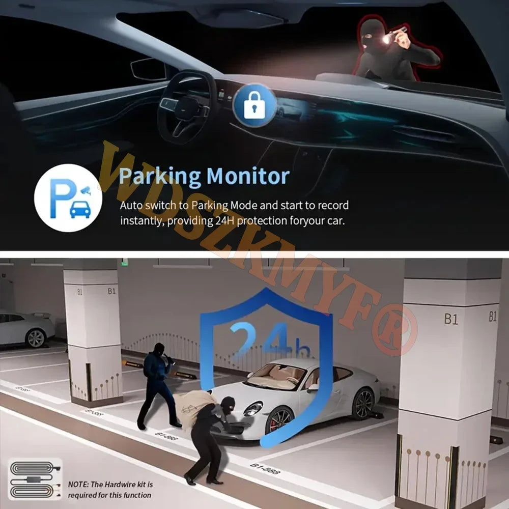 4-channel 360-degree dash cam with front, rear and side cameras