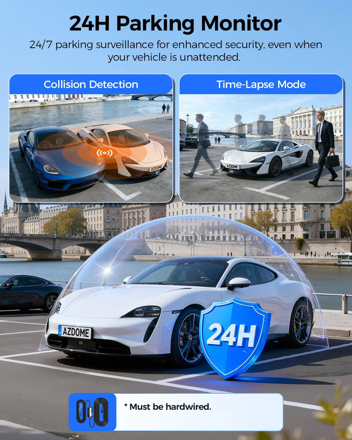 AZDOME M550 Pro 3-channel 4K dash cam with GPS and 5GHz WiFi