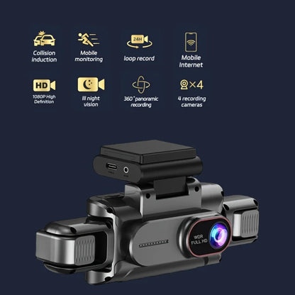 3 or 4 channel 1080P dash cam with WiFi and 3.5-inch screen