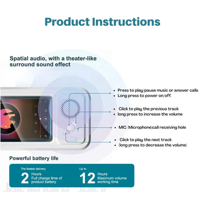 Mobile Phone Waterproof Box with Bluetooth Speaker, 360° Rotating Touch Screen Shower Phone Holder, Phone Mount Holder, Waterproof Cellphone Stand for Bathroom, Kitchen, Sink and Swimming Pool #GLOBAL PICKS