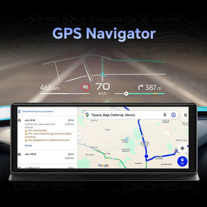 OBDPEAK K60 Pro 11.3-inch wireless CarPlay and Android Auto screen with dash cam