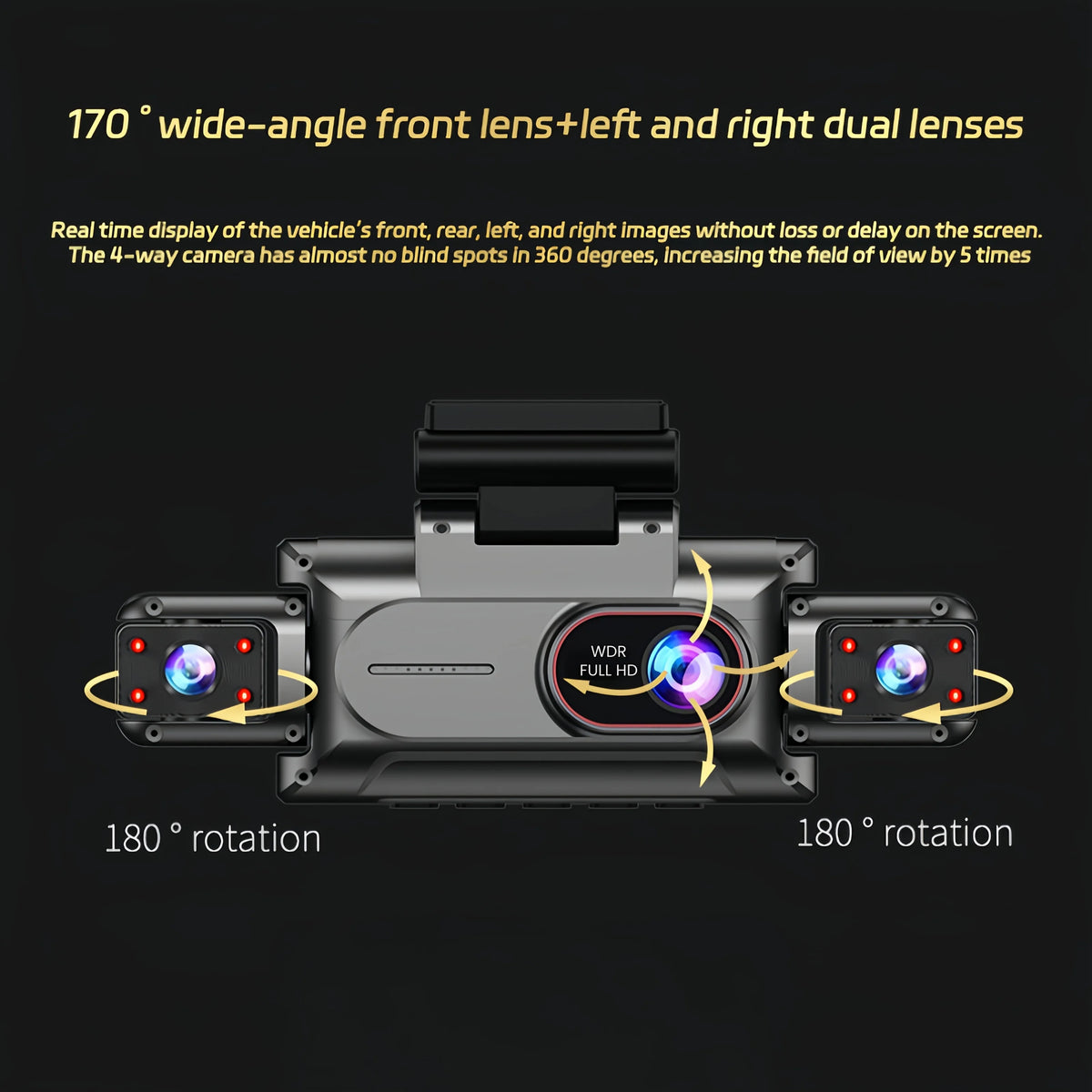 3 or 4 channel 1080P dash cam with WiFi and 3.5-inch screen