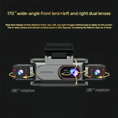 3 or 4 channel 1080P dash cam with WiFi and 3.5-inch screen