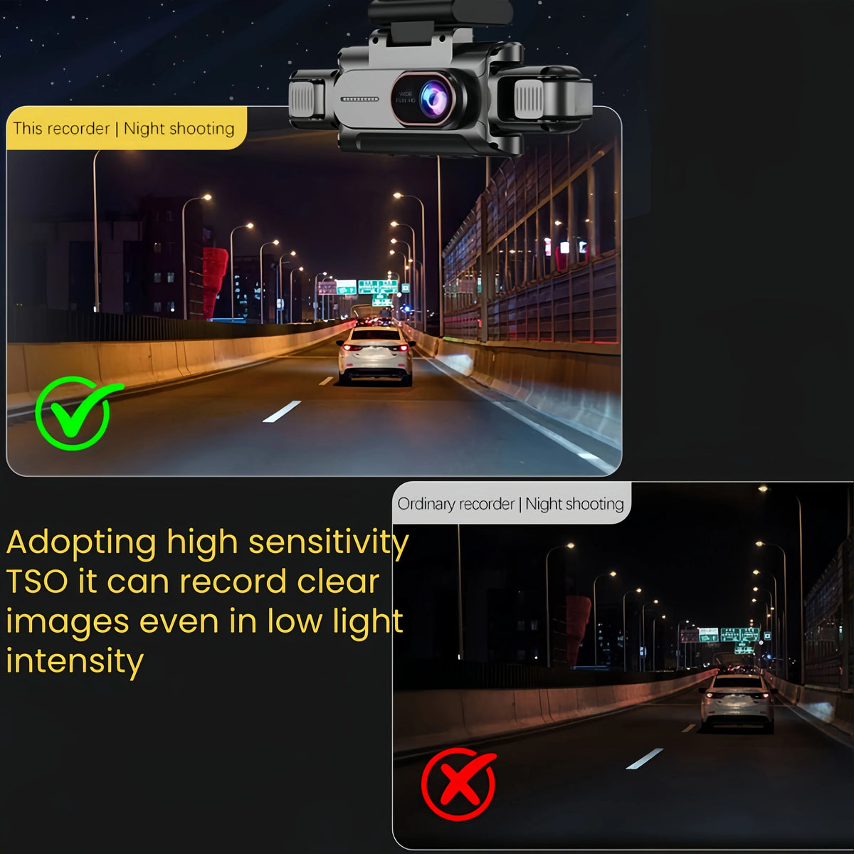 3 or 4 channel 1080P dash cam with WiFi and 3.5-inch screen