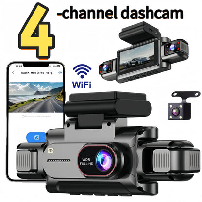 3 or 4 channel 1080P dash cam with WiFi and 3.5-inch screen