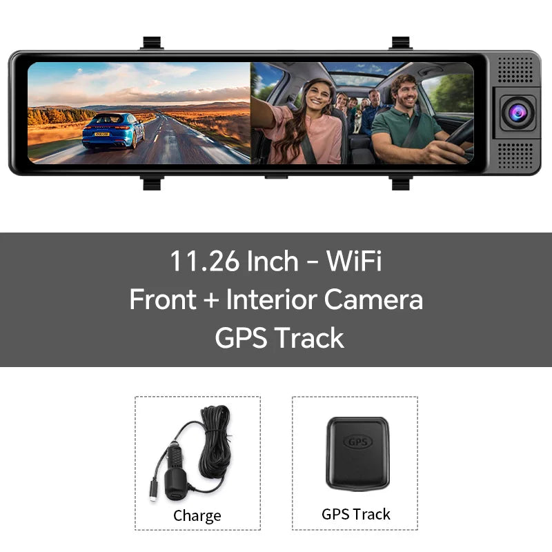OBDPEAK H330 3-channel mirror dash cam with infrared cabin camera