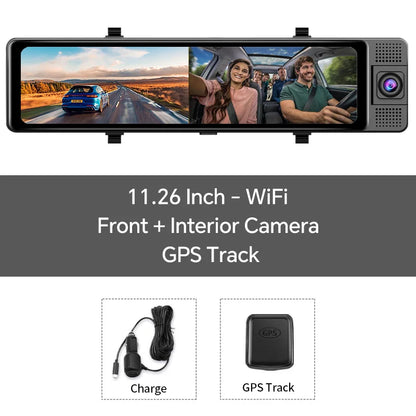OBDPEAK H330 3-channel mirror dash cam with infrared cabin camera