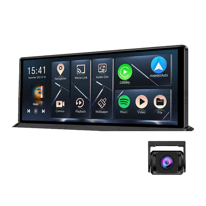 OBDPEAK K60 Pro 11.3-inch wireless CarPlay and Android Auto screen with built-in dash cam