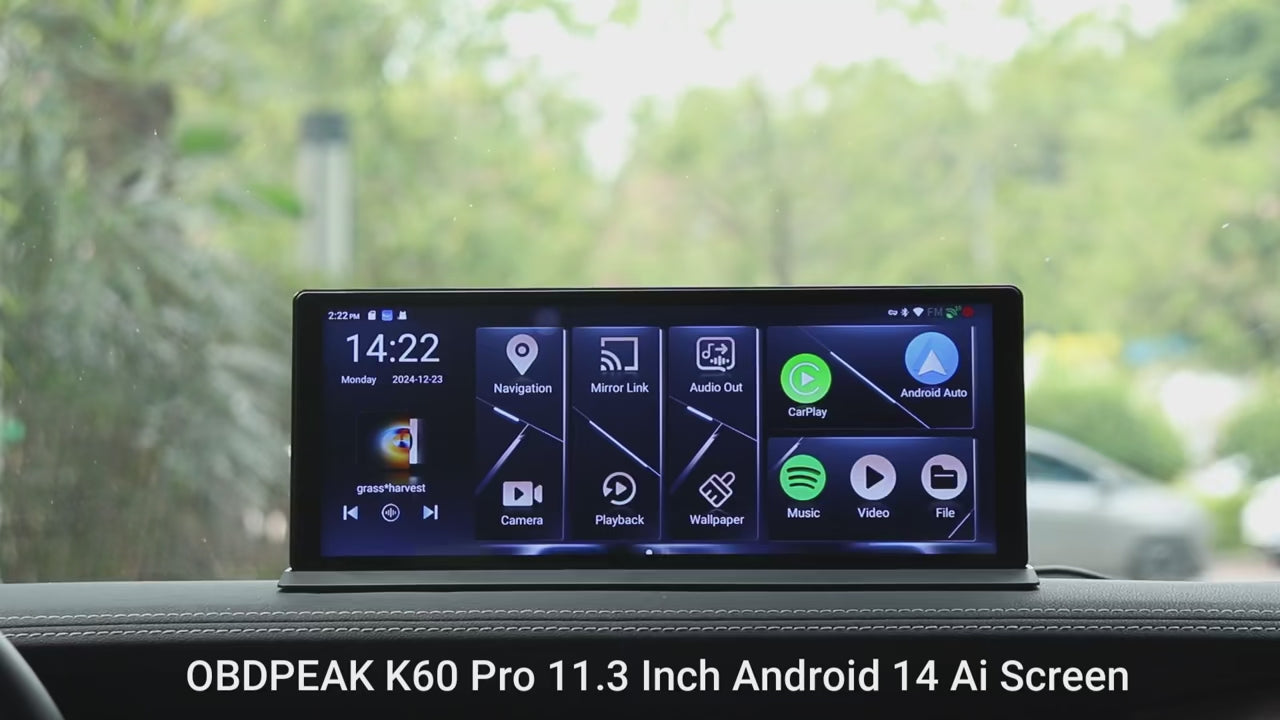 OBDPEAK K60 Pro CarPlay screen – video demo